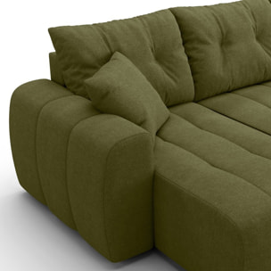 Canapé panoramique convertible 6 places en tissu chenille - ALBA