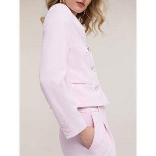 Motivi - Chaqueta cruzada en cady crêpe - Rosa