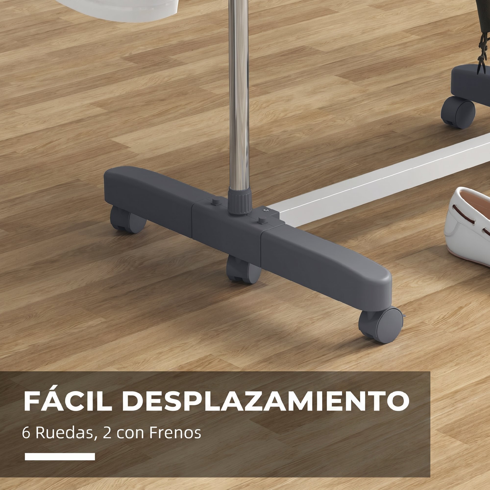 HOMCOM Tendedero Vertical Plegable Tendedero de Ropa con 6 Ruedas 2 Laterales Abatibles Estantes Ajustables y Marco de Acero Inoxidable para Interior y Exterior Gris y Plata