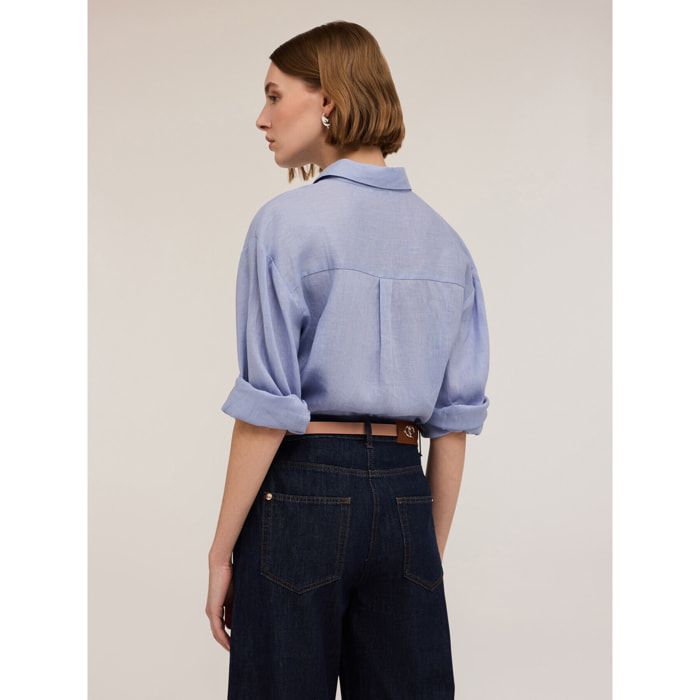 Motivi - Camisa de lino - Light - blue