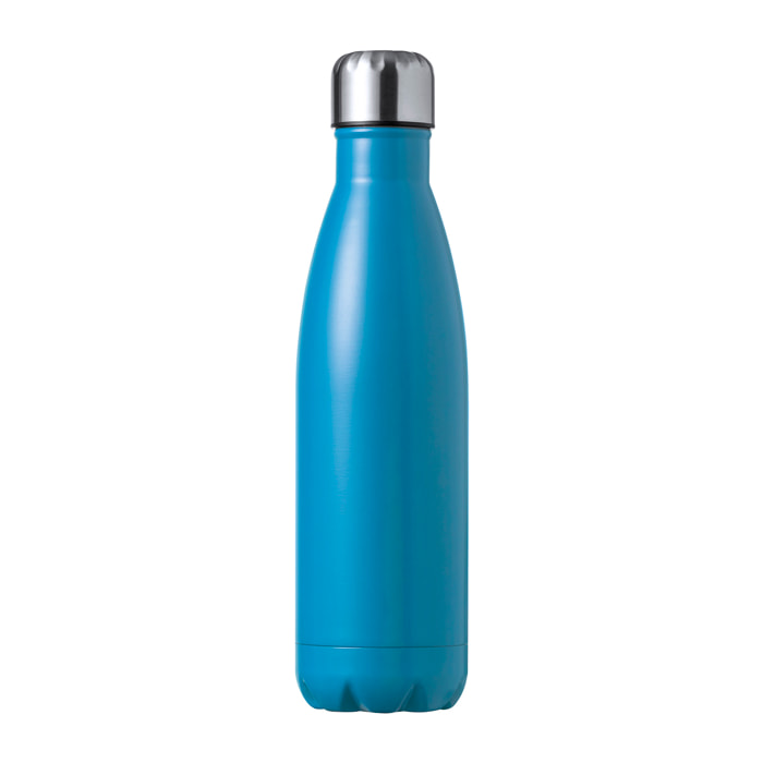 Bidón térmico de 550 ml de capacidad en acero inox de doble pared. Con tapón a rosca y libre de BPA.