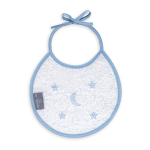 Pack 2 Baberos Don Algodon 20X20 Modelo Estrellas Luna Bco/Azul