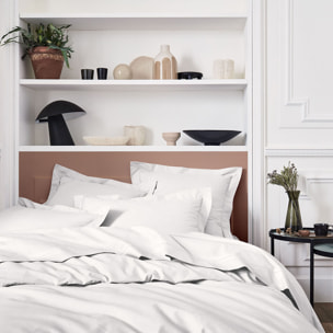 Housse de couette unie en percale de coton, PREMIÈRE, Meringue