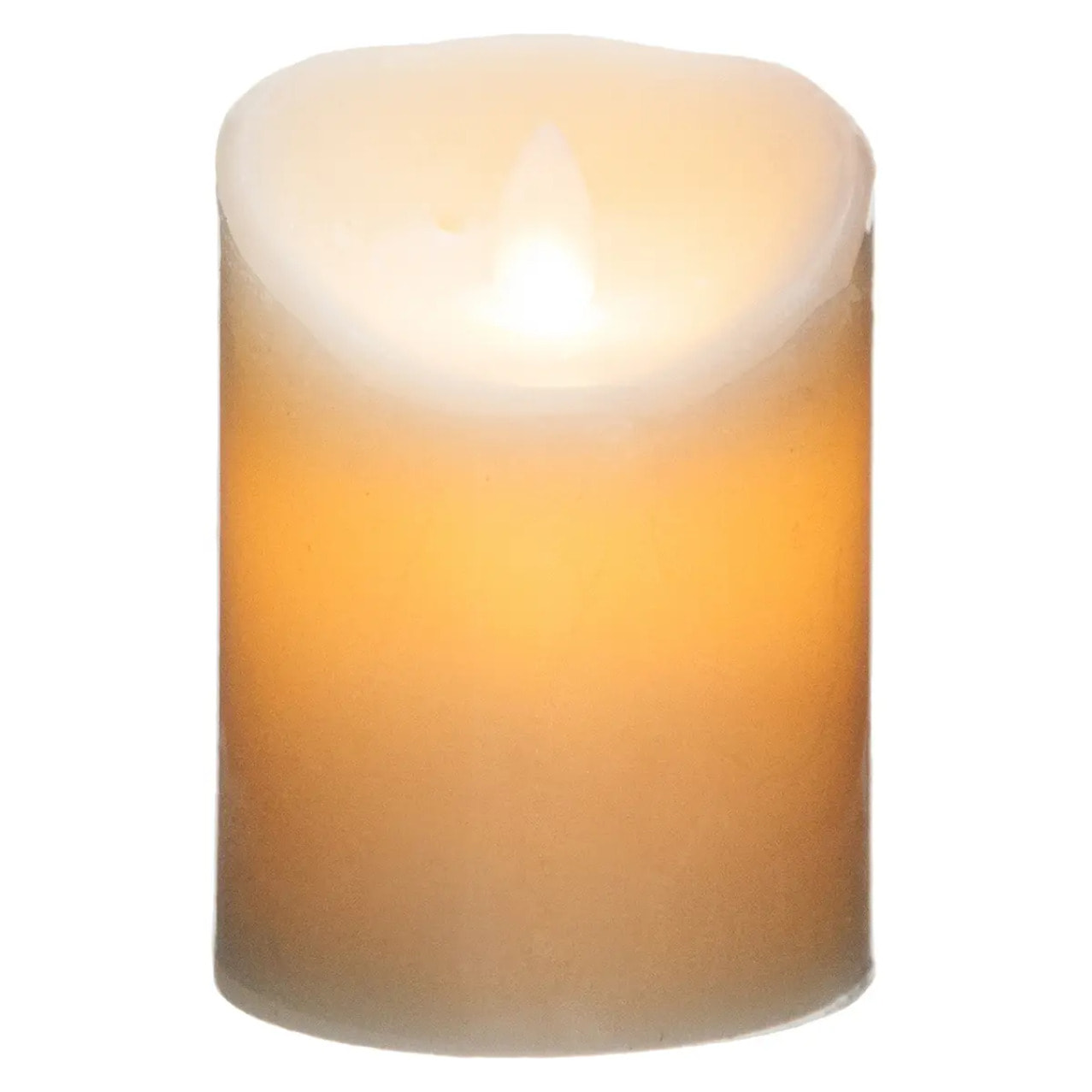 Bougie LED ronde H.14,5cm blanc chaud