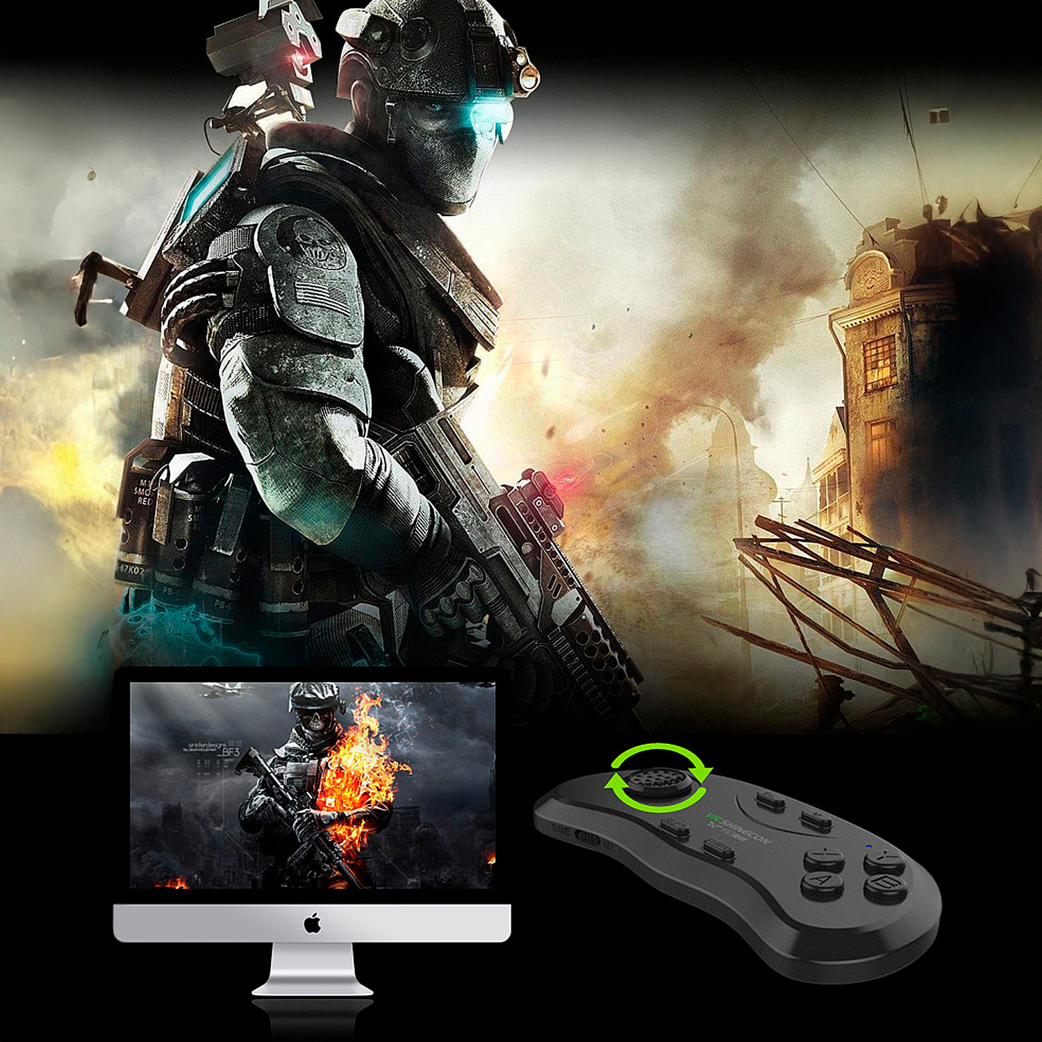 Telecomando Bluetooth B01. Tasti ergonomici e antiscivolo. Compatibile con Android, PC e iOS.