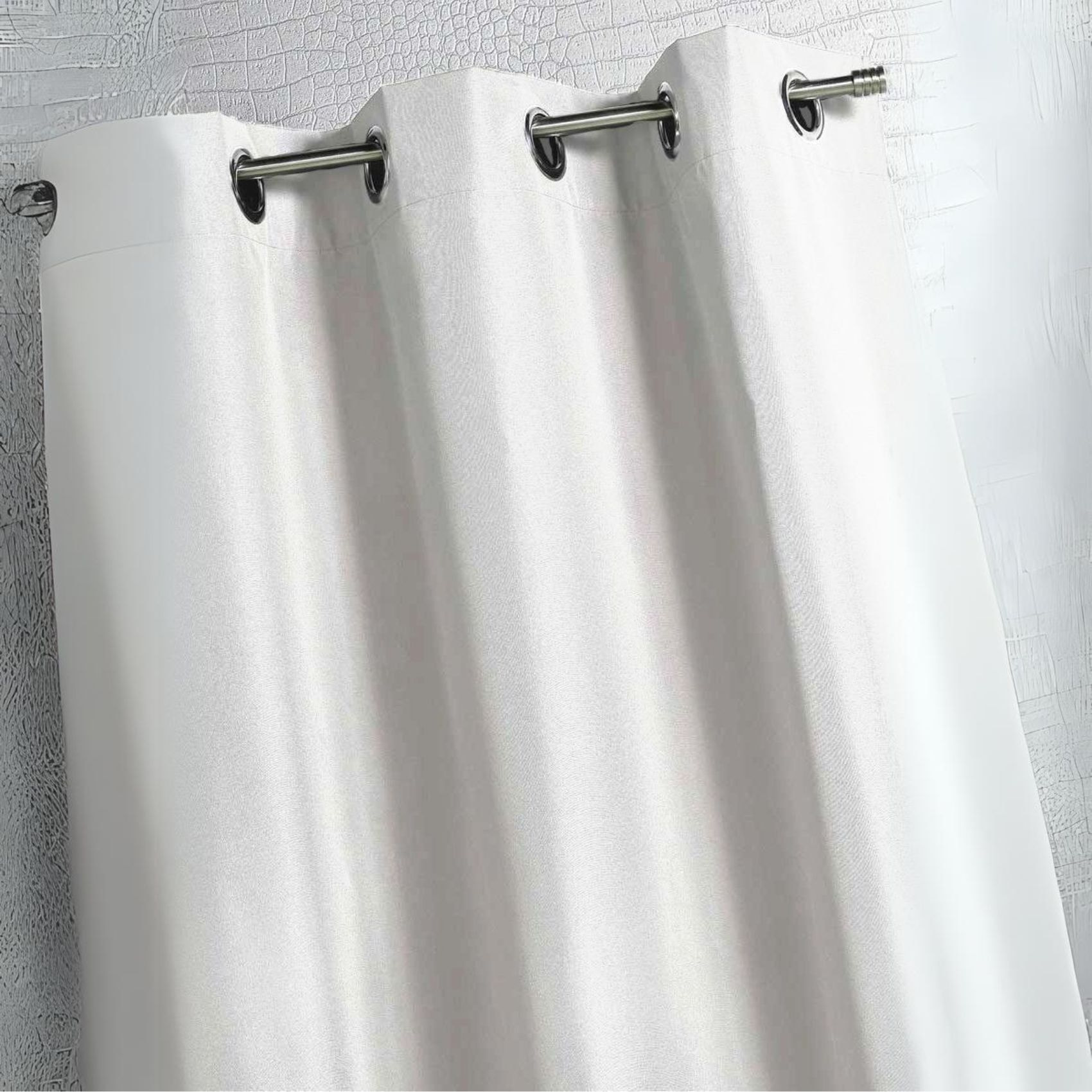 Rideau d'extérieur en tissu déperlant - Blanc