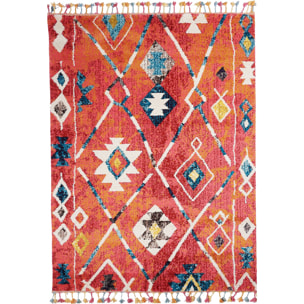 Tapis GIba rouge motif traditionnel berbère