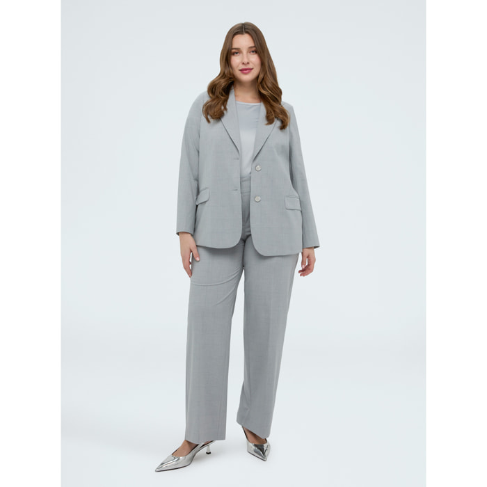 Fiorella Rubino - Pantaloni Regular stampa check - Grigio