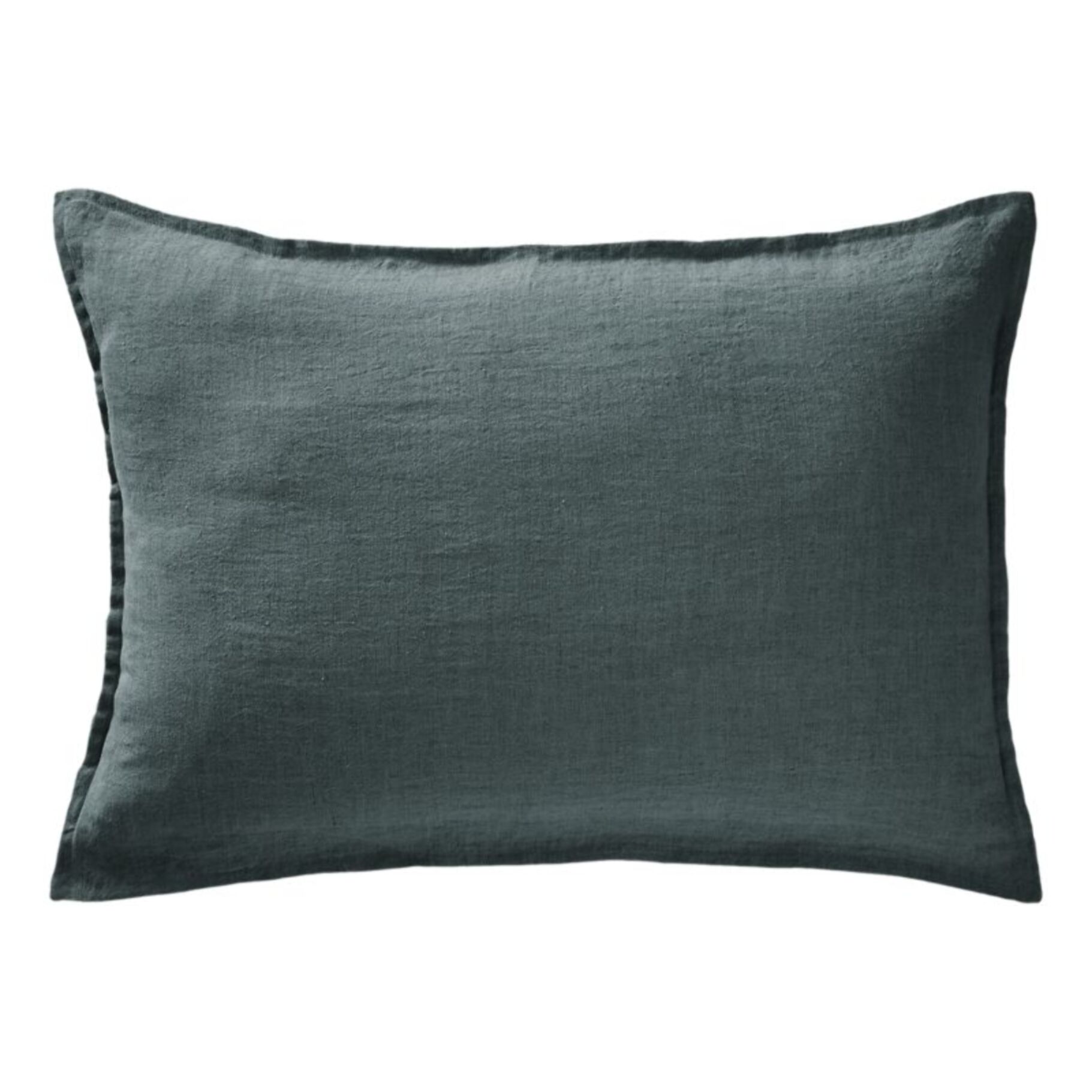 Lot de 2 taies d'oreiller "Soline" "Lin lavé" - Couleur: Soline Ardoise