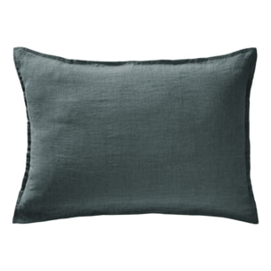 Lot de 2 taies d'oreiller "Soline" "Lin lavé" - Couleur: Soline Ardoise