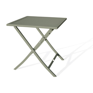 MARIUS - Table de jardin pliante en aluminium kaki