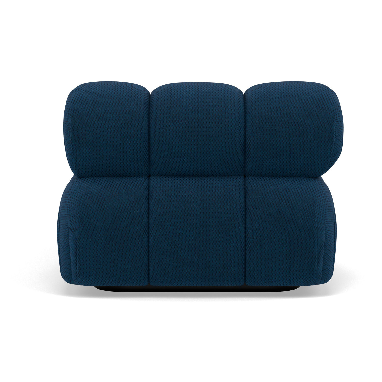 Ruby - module d'assise méridienne droite en velours texturé - Bleu