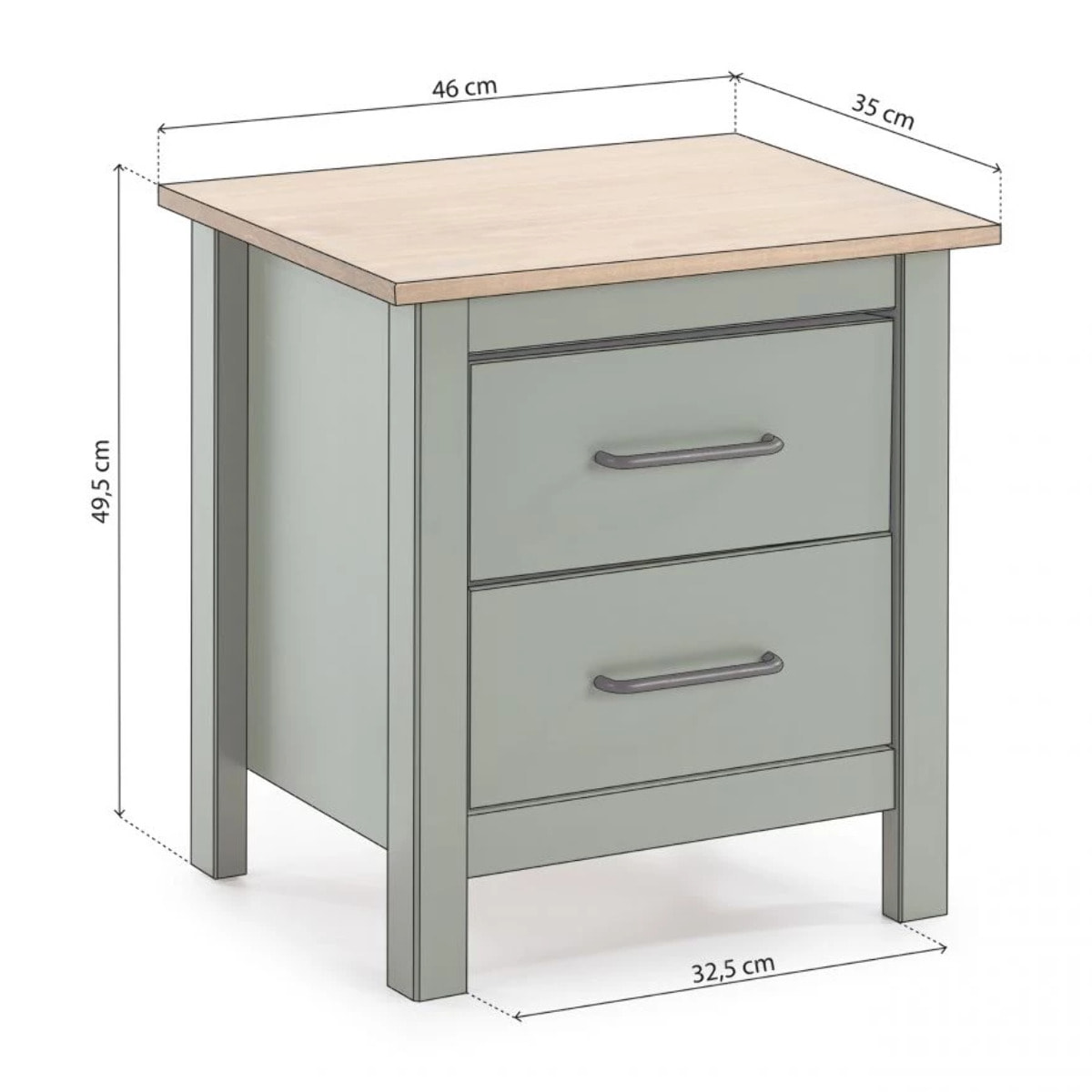 Mesita de noche Eira Green Moss - Oak