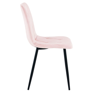 Sedia Libra in Velluto Rosa Cipria con Gambe Nere