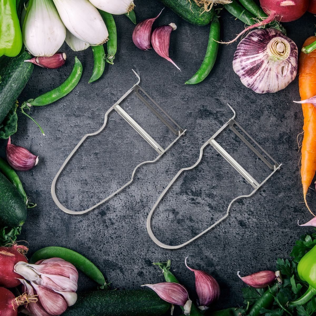Lot de 2 rasoirs à légumes 11 cm Castor en inox Fackelmann