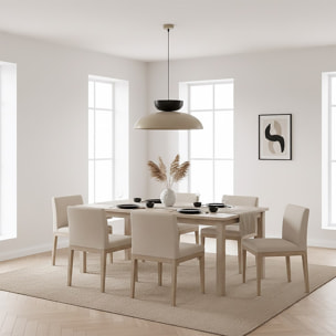 Lampada a sospensione Mega in acciaio moka beige