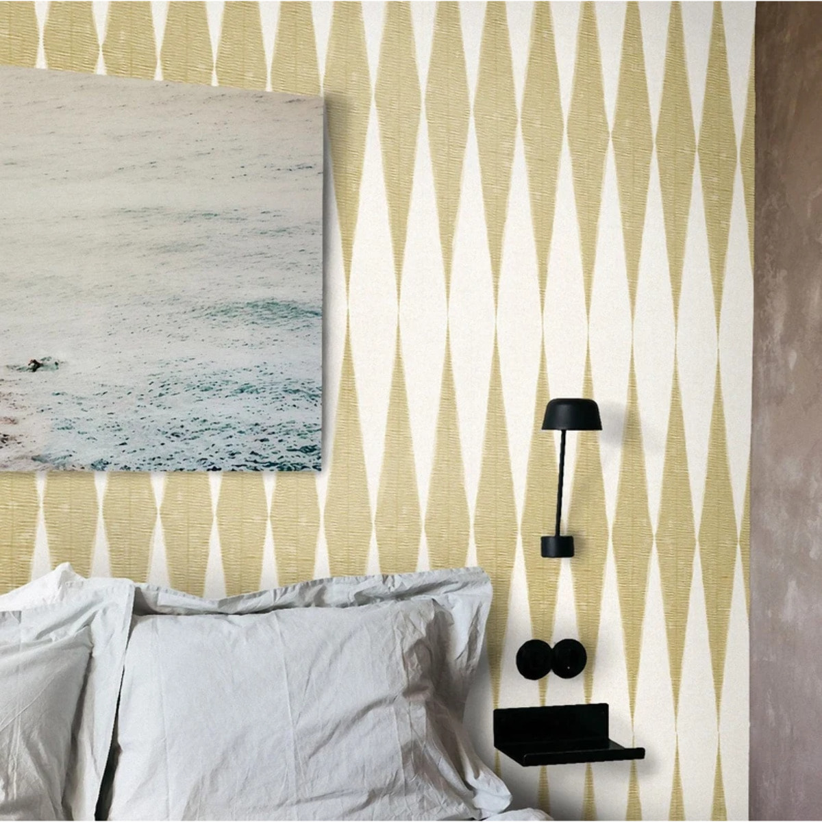 Carta da Parati Chevron Stile Scandinavo EffettoTessuto