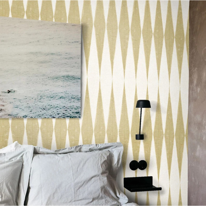 Carta da Parati Chevron Stile Scandinavo EffettoTessuto