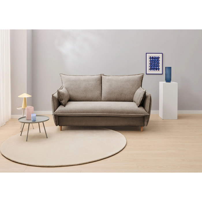Sofá Cama Viscoelástico - Apertura Estilo Italiano - Colchón Matrimonio - Tejido Anti-Manchas - 2 Cojines Función Almohada incluídos - Múltiples colores - 5 Años de Garantía