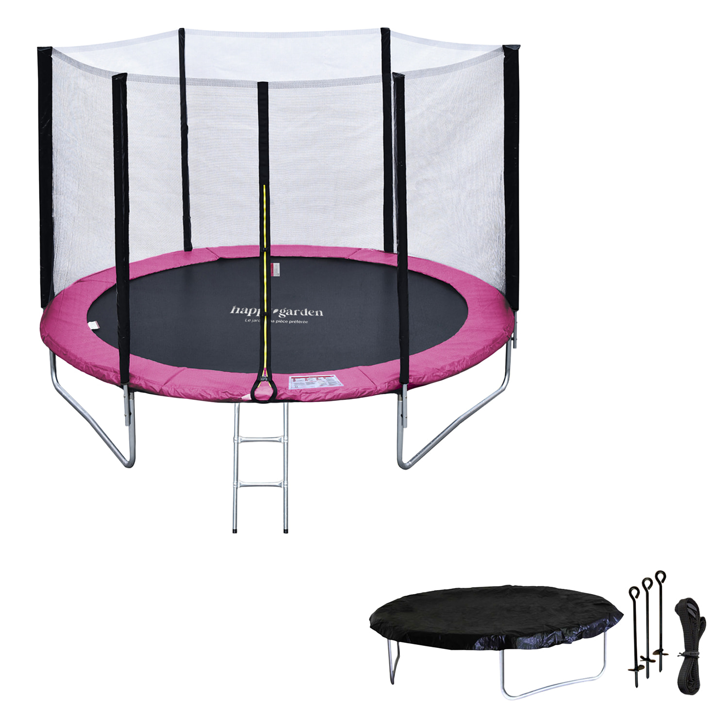 Trampoline réversible avec accessoires - Gris