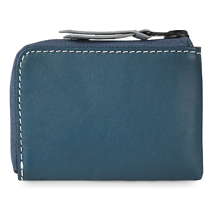 Monedero Piel Hombre Lois Temple Azul-Gris