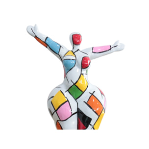 Statue femme debout en résine multicolore H34cm - SUBHA 01