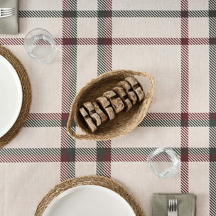 Nappe ronde anti-taches Carreaux Noël 100