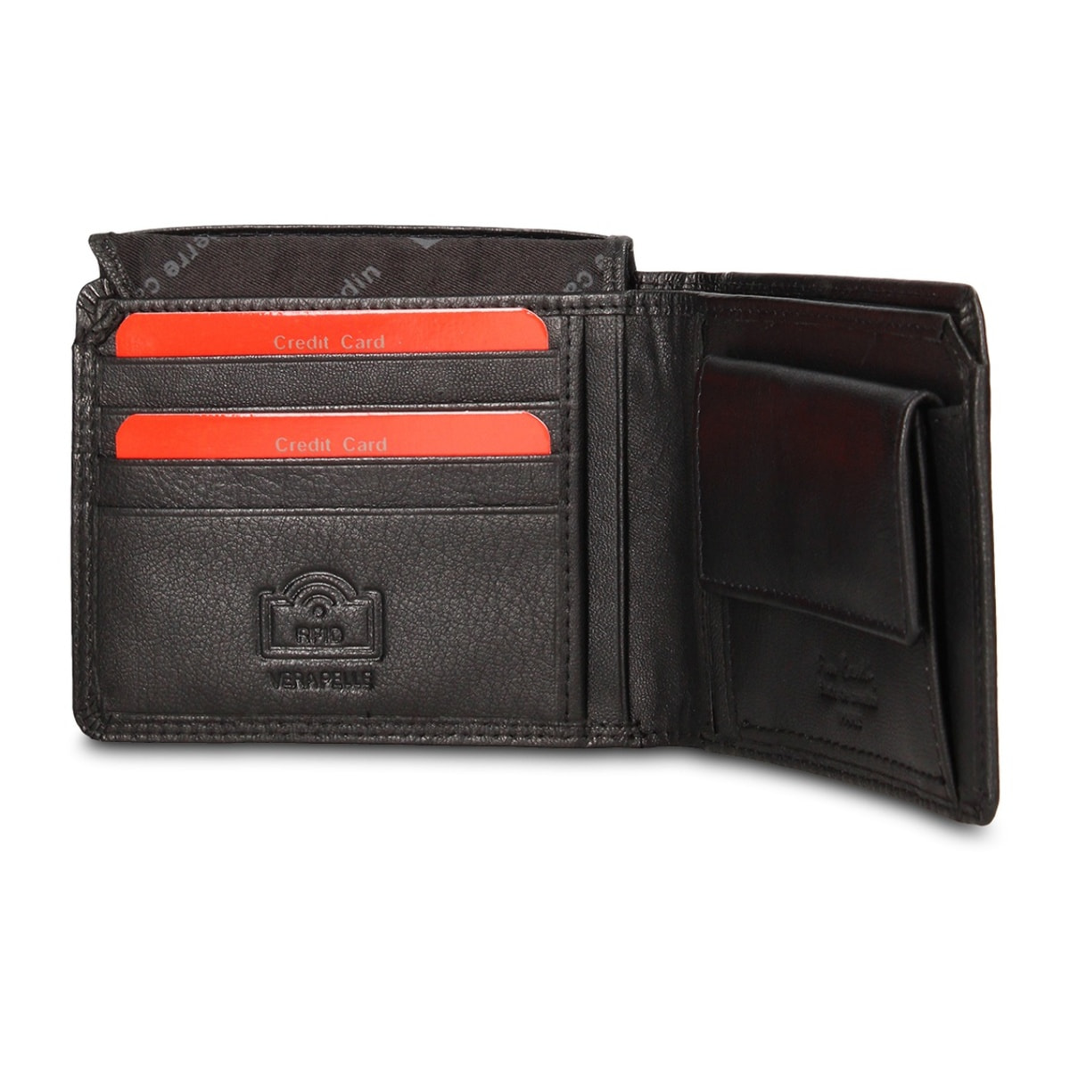 Portafoglio uomo in vera pelle - Modello Veridia Plus - Casual - 12.5 x 9.0 x 2.0 cm