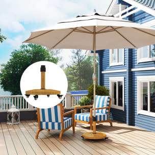 Base para Sombrilla Redonda Soporte para Parasol con Ruedas Pie para Sombrilla con Relleno de Cemento Peso 24,5 kg para Jardín Terraza Natural