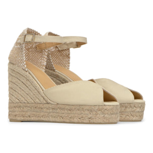 Alpargata Bianca cuña de yute 11cm doble plataforma
