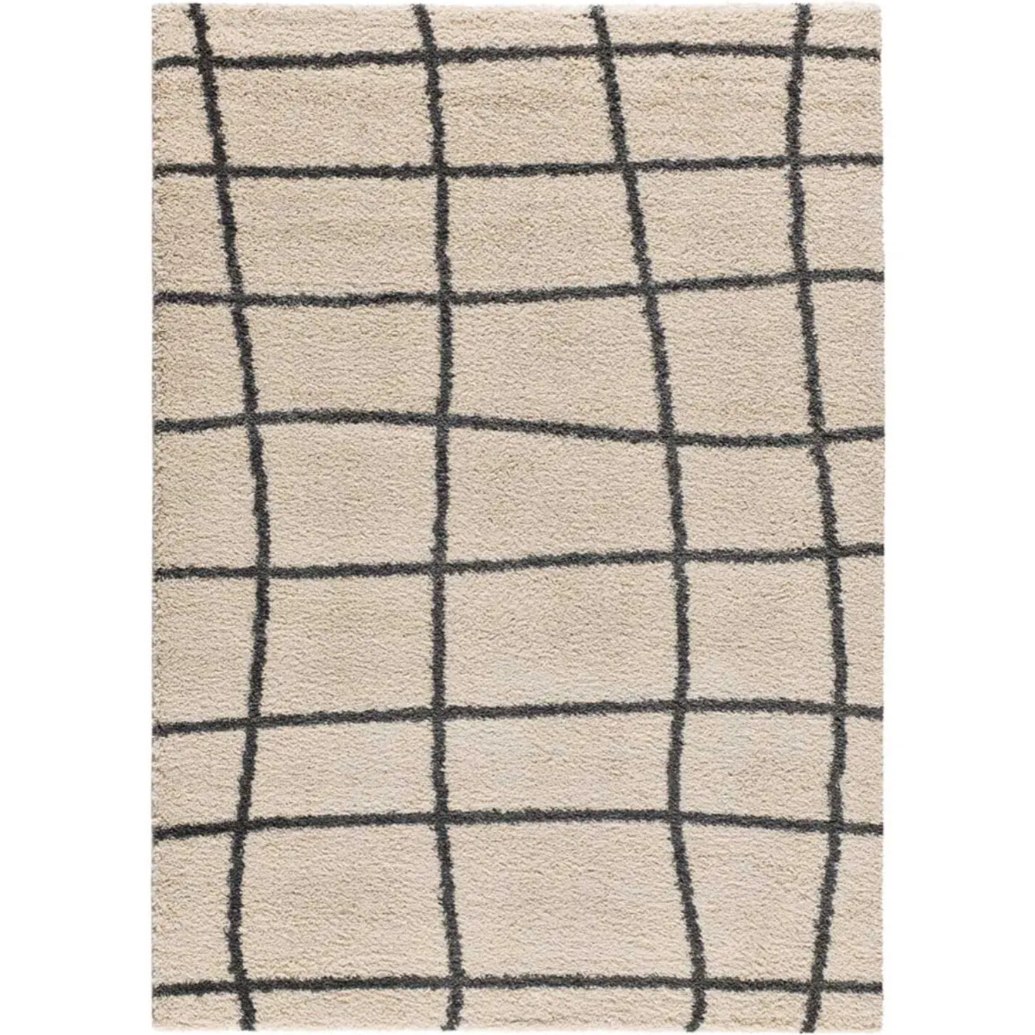 ATLAS Alfombra shaggy estilo escandinavo blanca, varias medidas disponibles