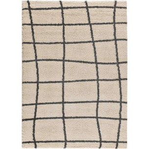 ATLAS Alfombra shaggy estilo escandinavo blanca, varias medidas disponibles
