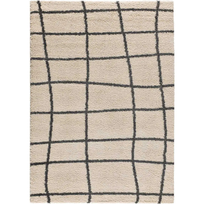 ATLAS Alfombra shaggy estilo escandinavo blanca, varias medidas disponibles