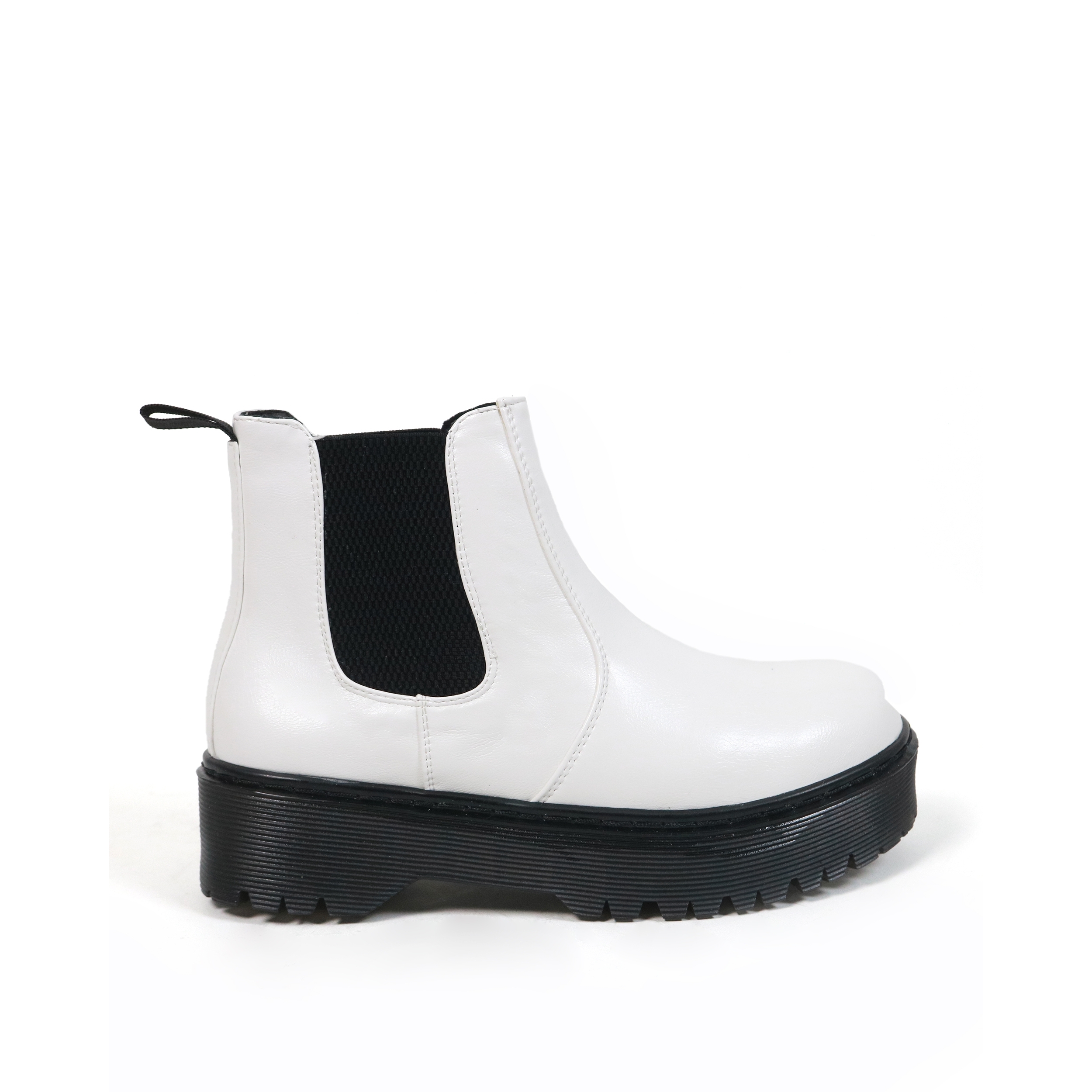 STIVALETTO ELASTICI FLATFORM CHOCOLA' BIANCO