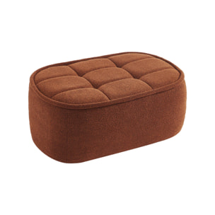 Pouf. repose-pieds pour chauffeuse 1 place Boni bouclette texturée terracotta L 91 x P 63 x H 40cm - Boni