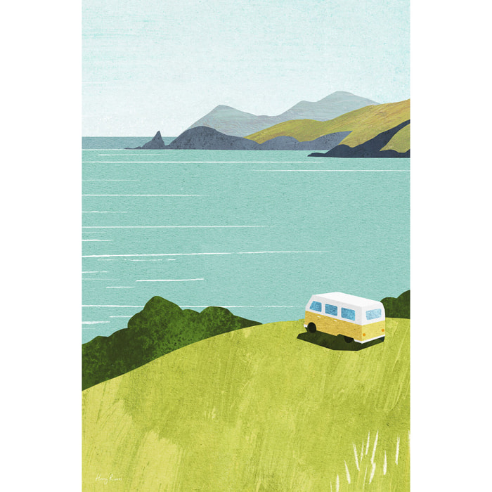 Tableau neo vintage van life  Toile imprimée