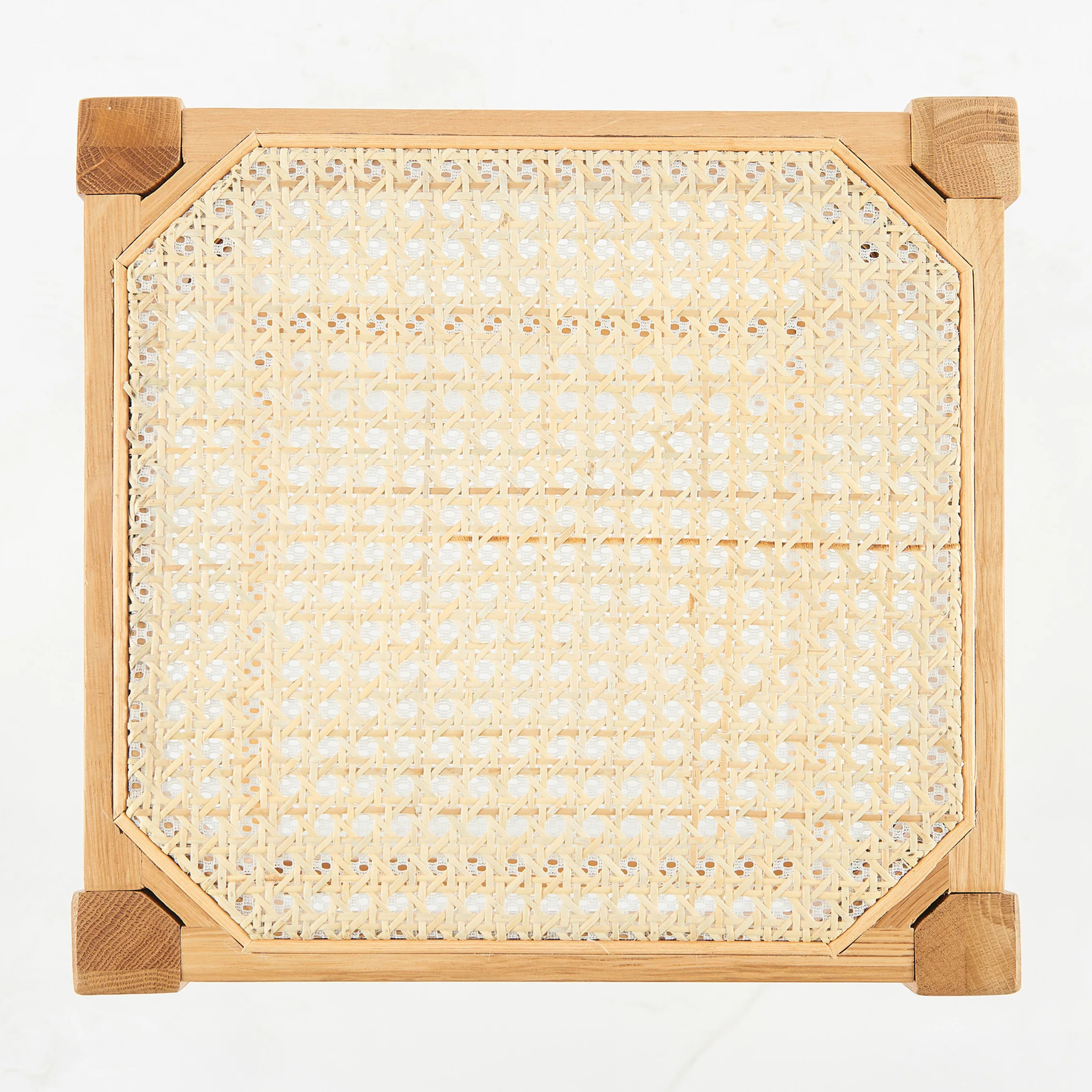 Tabouret pour îlot central 65 cm en cannage et bois - Kappa