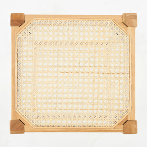 Tabouret pour îlot central 65 cm en cannage et bois - Kappa