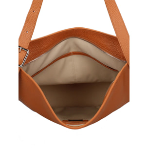 Borsa a spalla da donna Made in Italy - Modello Zelia Plus - 100% pelle - 29.0 x 32.0 x 17.5 cm