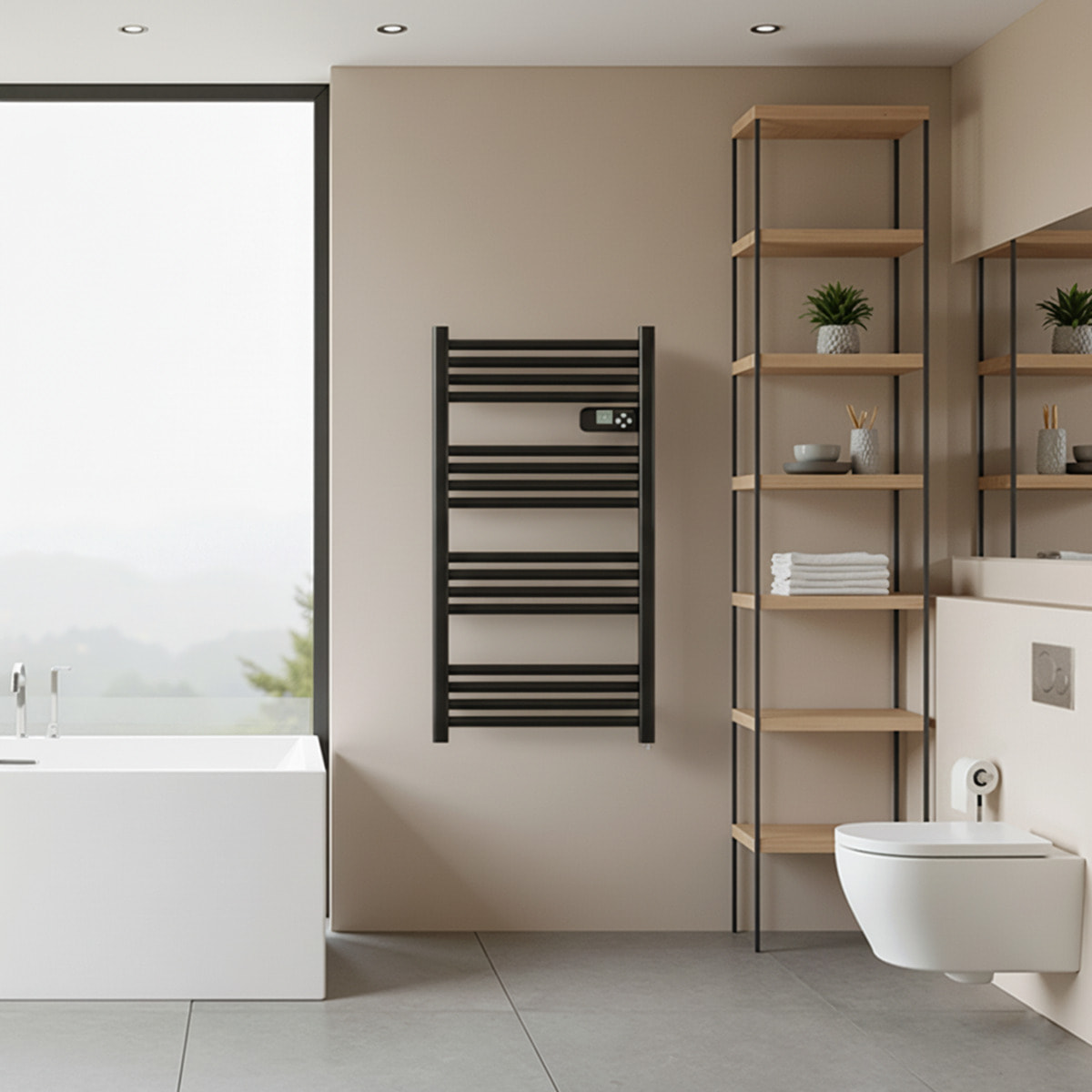 sèche-serviette electrique 500w Noir