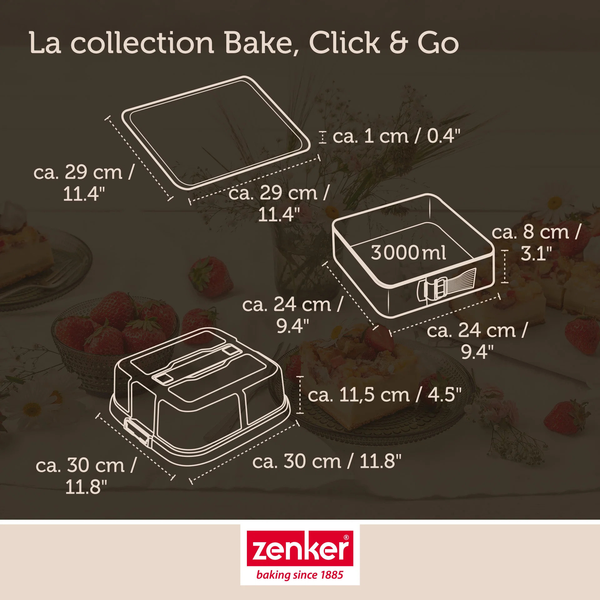 Set de 5 ustensiles de pâtisserie moule à gâteaux bols spatule et verre doseur Zenker Bake Click and Go