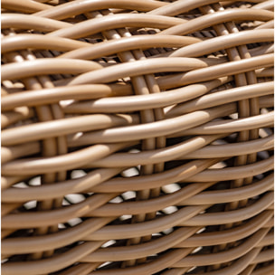 BORABORA - Table basse en résine tressée et plateau verre