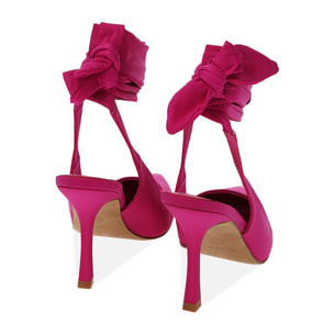 Décolleté lace-up fucsia, tacco 9,5 cm