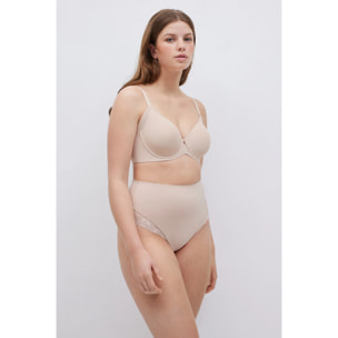 Perizoma in pizzo a compressione media beige