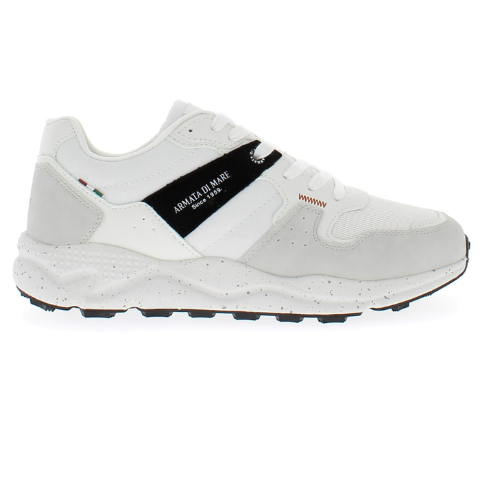 Armata di Mare Scarpe Uomo Sneakers Casual Stringate con Soletta Rimovibile in Memory Foam AMU 1L910 Off White