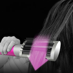 Spazzola ad aria calda professionale 6 in 1 con testine. Tecnologia Airflow con 3 livelli di velocità e 3 livelli di temperatura.