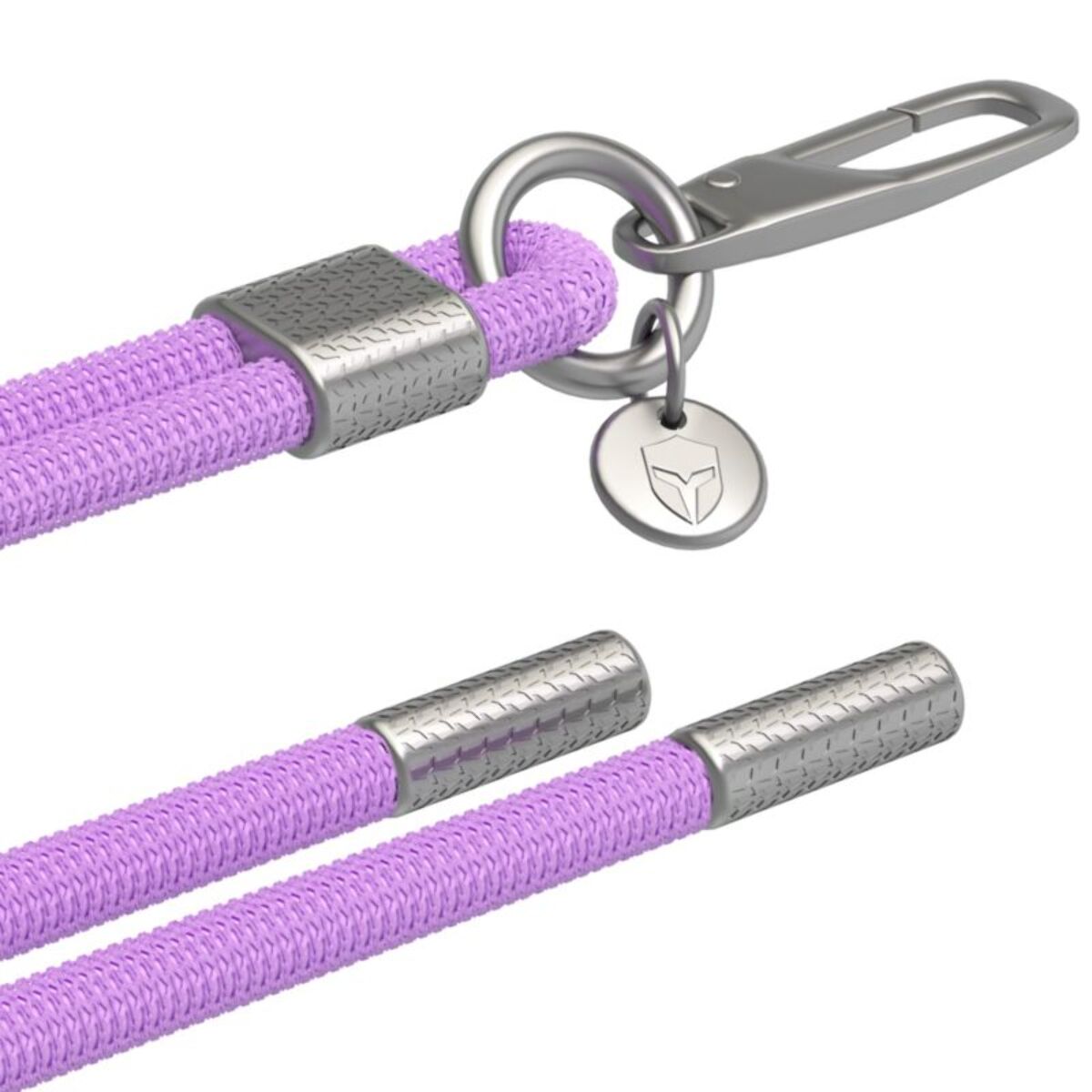 Bandoulière FORCE CASE Cordon violet détails Silver