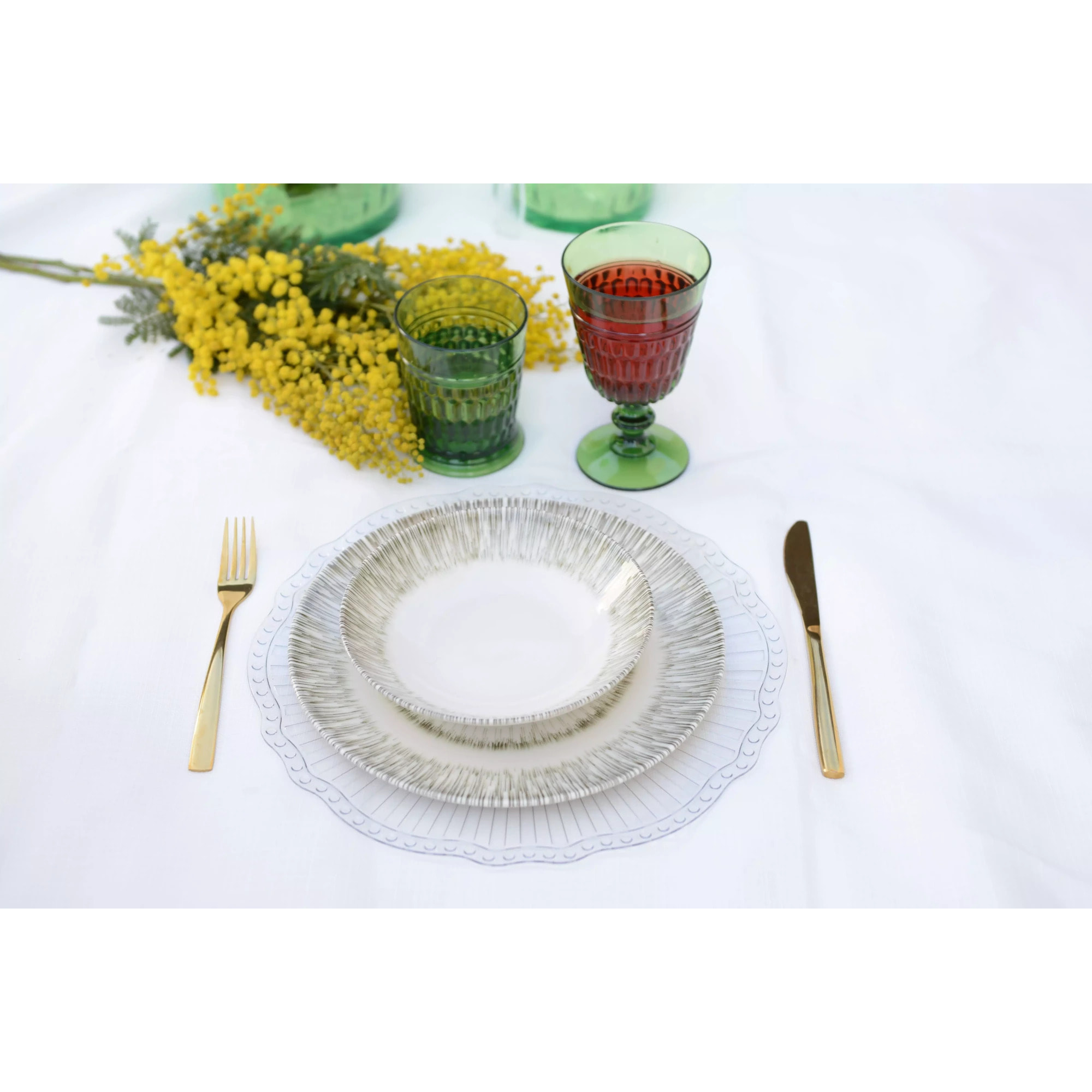 Lot de 6 ASSIETTE CREUSE KAKI 19CM
