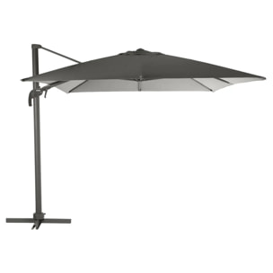 Parasol déporté rectangulaire inclinable Éléa Ardoise