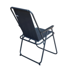 Table et chaises de jardin avec parasol en métal "Convivia" - 4 places - Gris anthracite